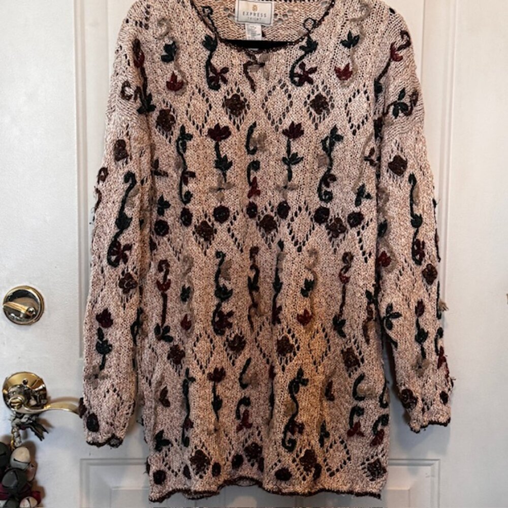 Vintage Express Floral Knit Sweater